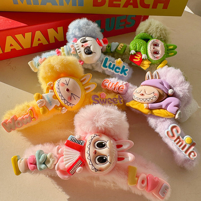 Wholesale Clip hair accessories grabbing clip cute plush hair clip female back of the head hair shark clip