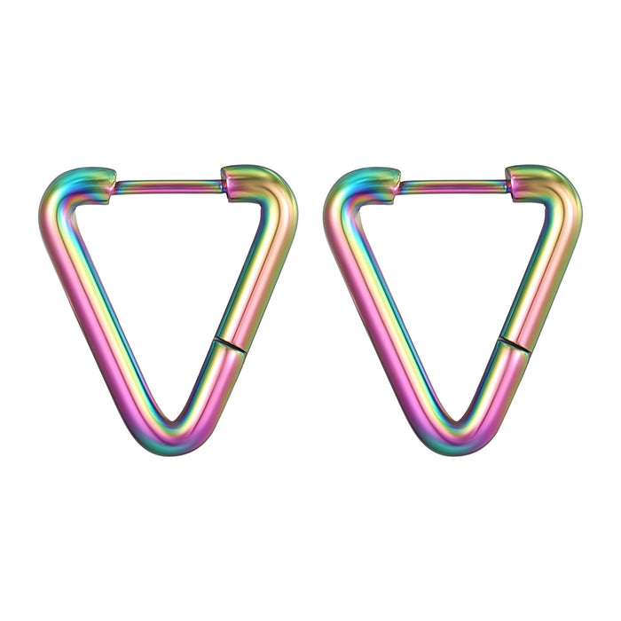 Wholesale geometric shaped ear buckle titanium steel earrings