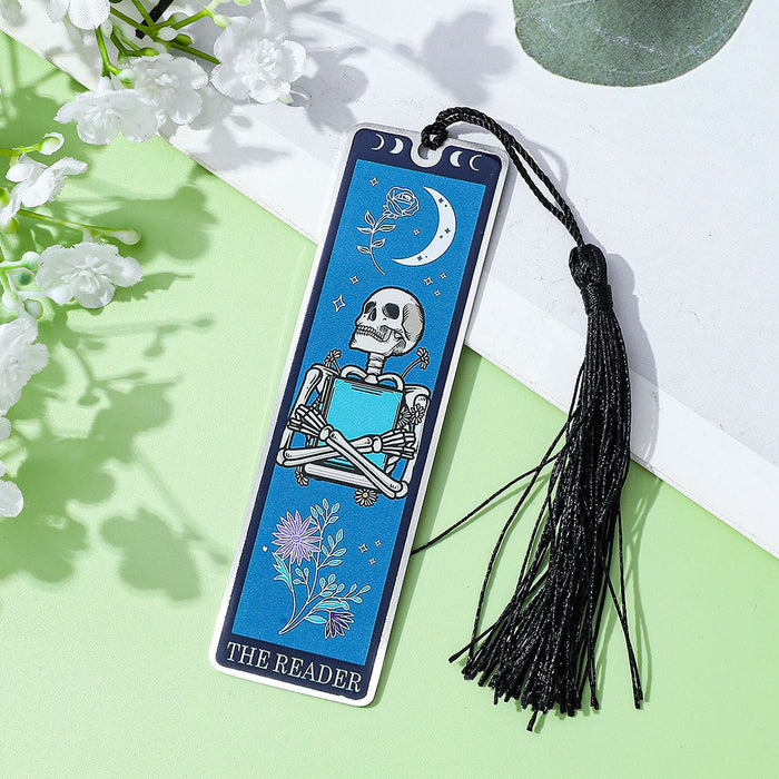 Wholesale Skull Design Cultural and Creative Stainless Steel Reading Bookmark