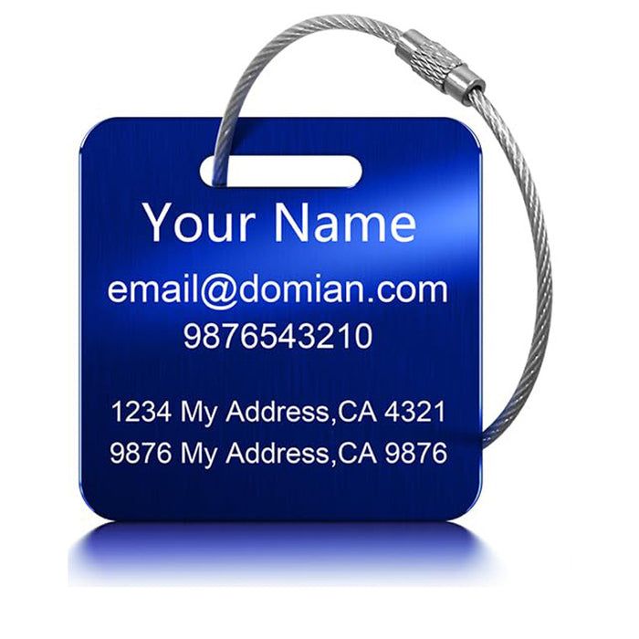 Wholesale Stainless steel tags, backpacks, luggage bags, travel cards, ID tags, steel wire keychains, stainless steel luggage tags