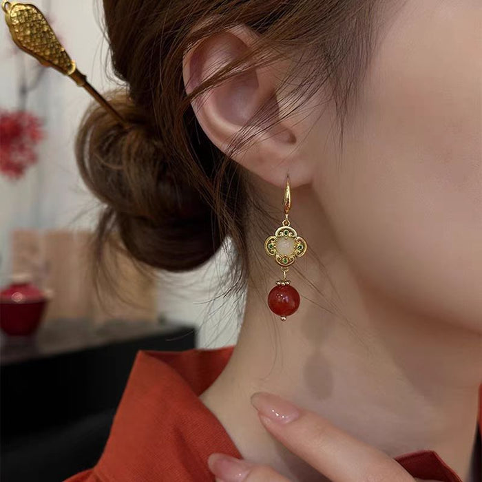 Wholesale  Red Bead Earrings Women's Earrings  Elegant Atmospheric Earrings