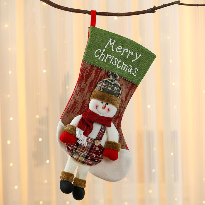 Wholesale Christmas Stockings Christmas Gift Bag Christmas Small Stockings Pendant Christmas Tree Hanging Ornament Bag
