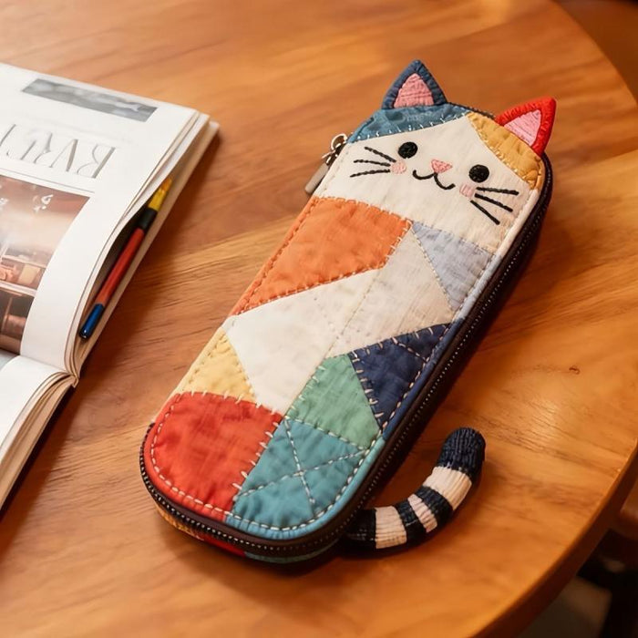 Wholesale Cotton Patchwork Kitten Pen Case - Trendy Portable Pencil Storage