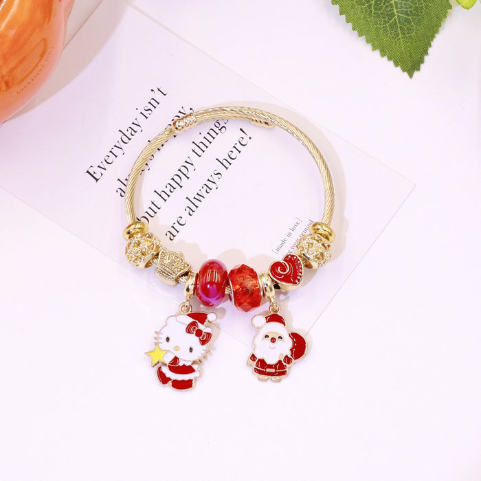 Wholesale Beaded Charm Bracelet Christmas Tree Cartoon Design MOQ≥2