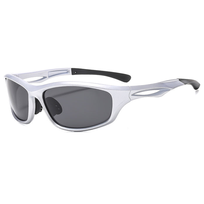 Wholesale Futuristic silver Sunglasses Men's Trendy Brand Cycling Sunglasses