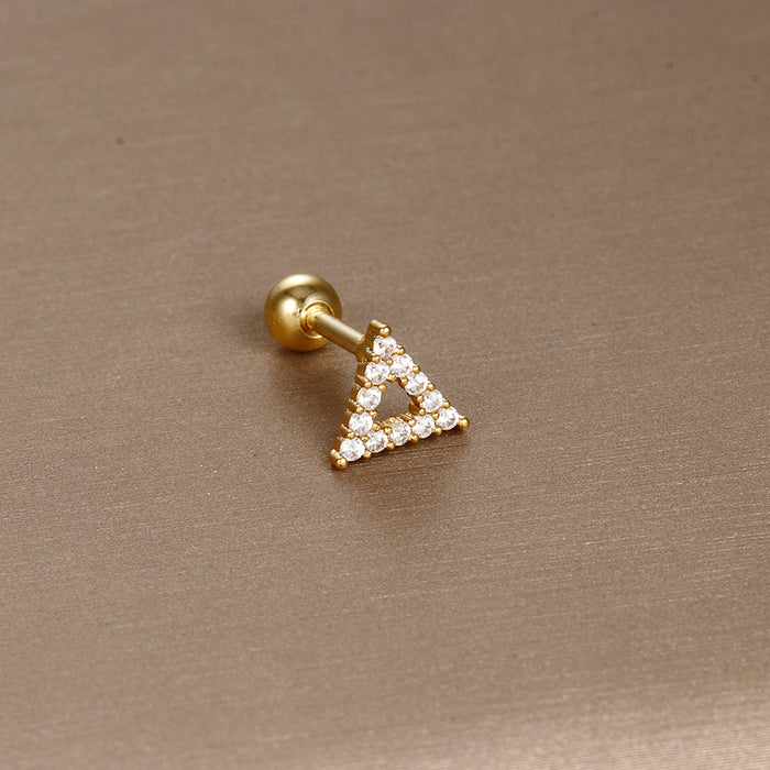 Wholesale Jewelry Stainless Steel Ear Nail Zircon Ball Screw Women