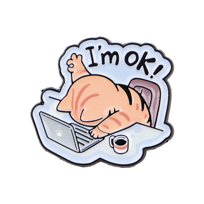 Wholesale Monster Cat English Brooch Badge Clothing Backpack Accessory