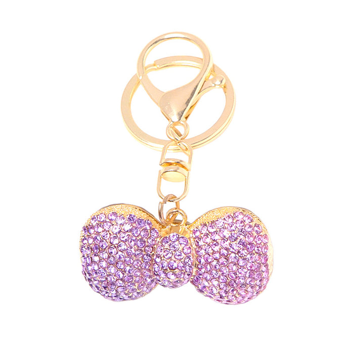 Wholesale Metal Rhinestone Bow Key Chain Key Pendant Key Chain