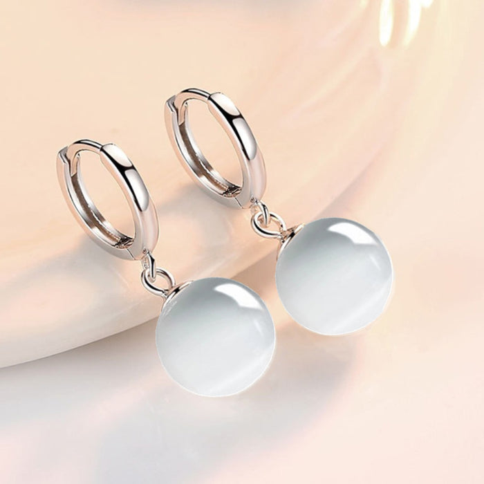 Wholesale  Retro new S925 sterling silver cat's eye stone earrings  temperament girls ear buckle jewelry