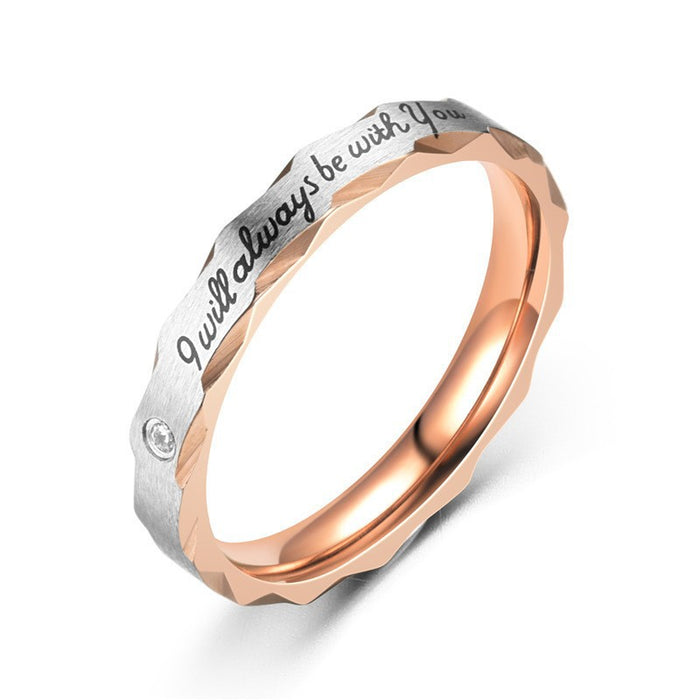 Wholesale Popular temperament, diamond studded titanium steel couple ring, fashionable, light luxury diamond ring, niche pair ring, hand accessory