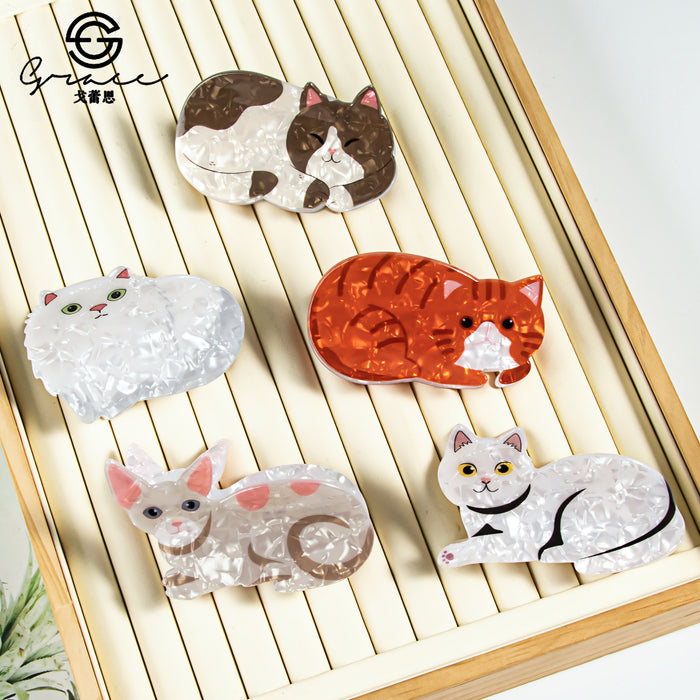 Wholesale Cat Cartoon Print  Grabber Jewelry Headwear Hairpin Cat Cute Animal