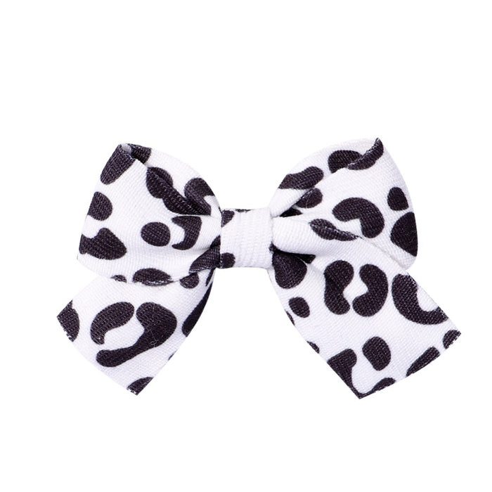 Wholesale Polyester Milk Pattern Fabric Bow Hairpin JDC-HC-Xiane016