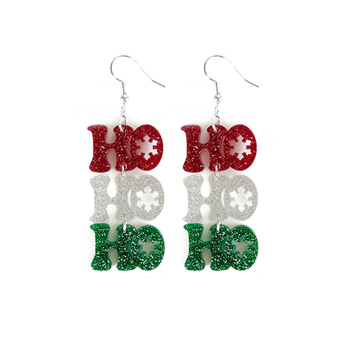 Wholesale Christmas acrylic ing earrings snowflake Christmas tree