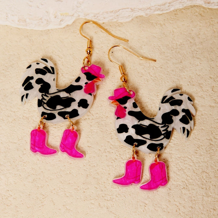 Wholesale Flat acrylic earrings Christmas funny creative animal earrings