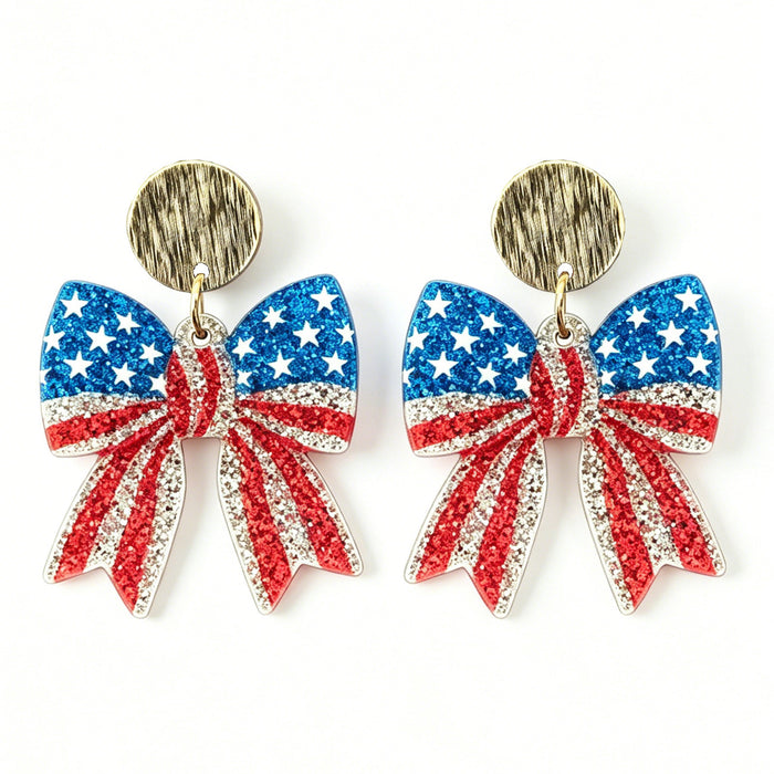 Wholesale 2pcs Independence Celebration Earrings with Bow and Heart