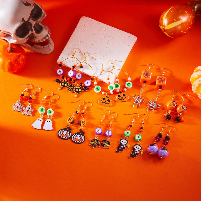 Wholesale  earrings for women fashion personality skull bat pumpkin ghost pendant  earrings