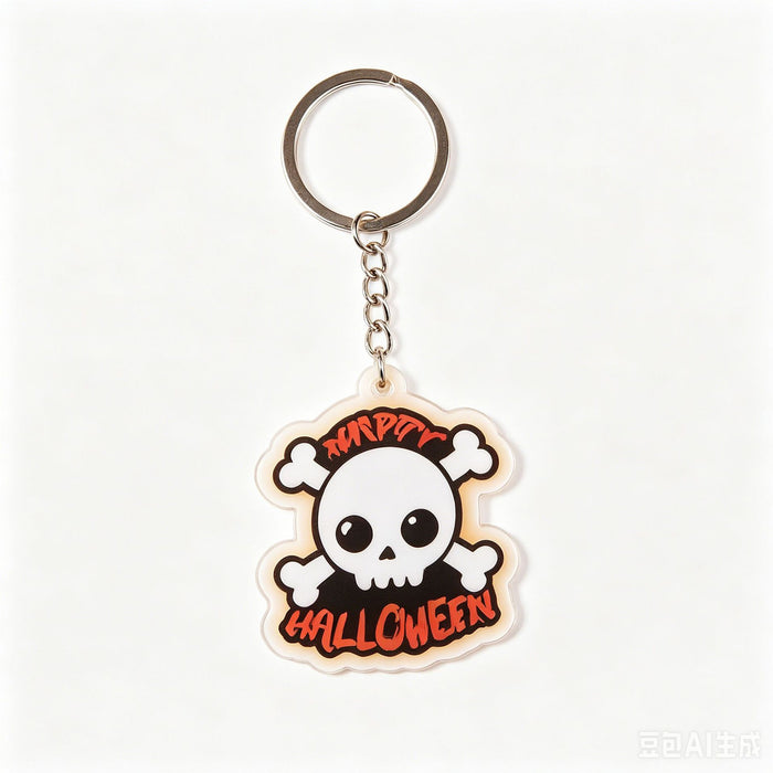 Wholesale Acrylic Keychain Skeleton Ghost Pumpkin Bat Cat Design MOQ≥2