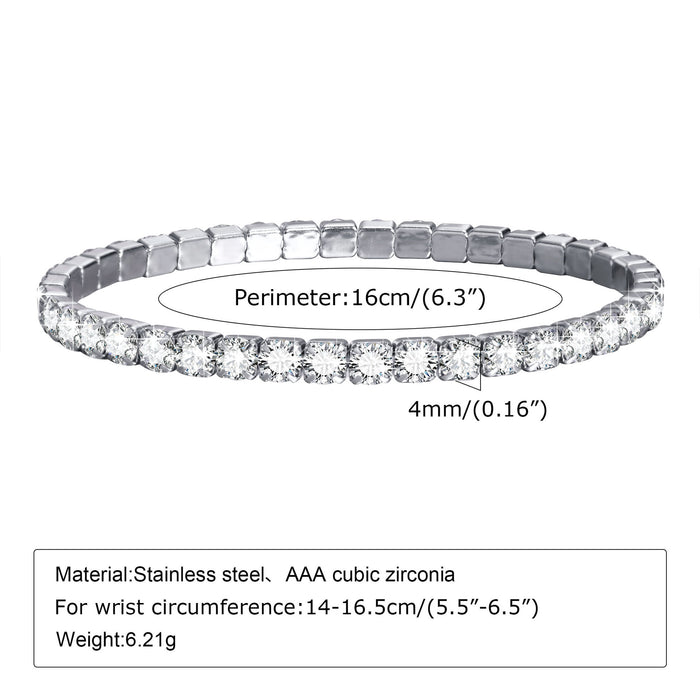 Wholesale Stainless Steel Zircon Tennis Adjustable Bracelet JDC-BT-QXS001