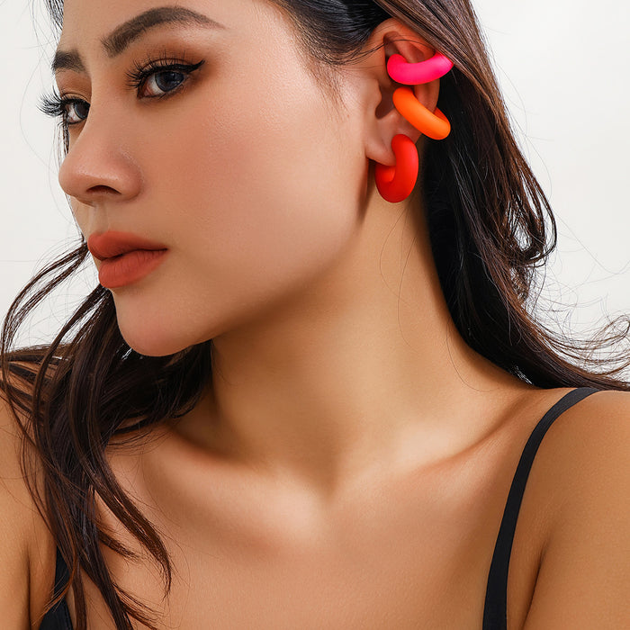 Wholesale Minimalist C-shaped ear hole free colorful single ear bone clip with versatile temperament and smooth opening ear clip