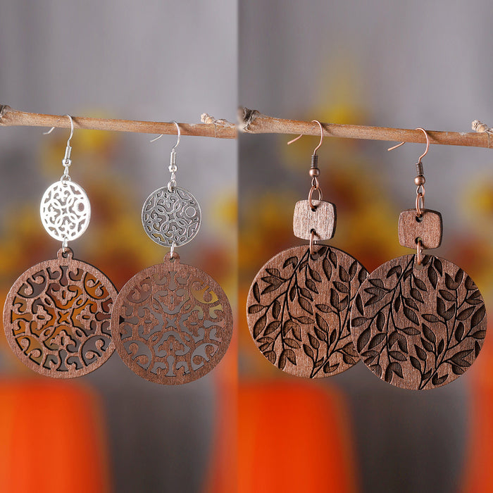 Wholesale Pendant Earrings Bohemian Wooden Fashion Earrings