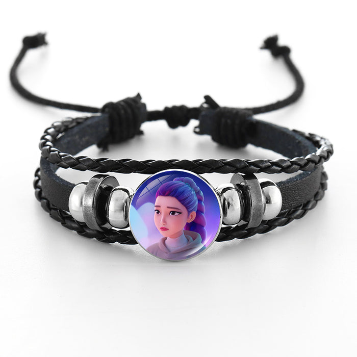 Wholesale KPOP Couple leather braided black bracelet