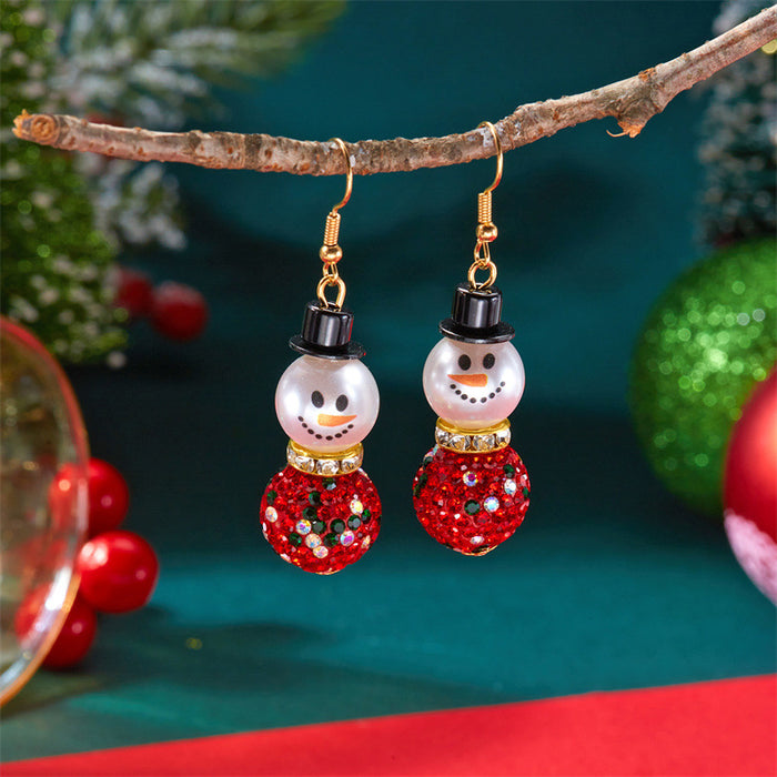 Wholesale Cute and versatile Christmas snowman earrings
