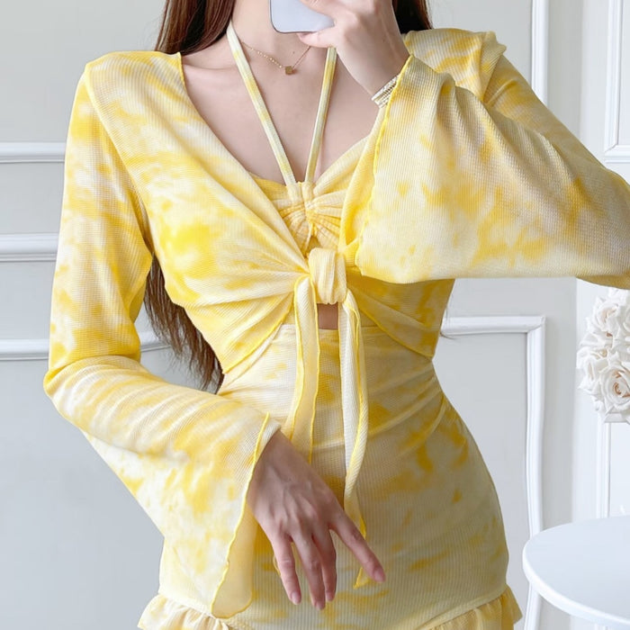 Wholesale One-piece swimsuit with a high-end and conservative skirt style