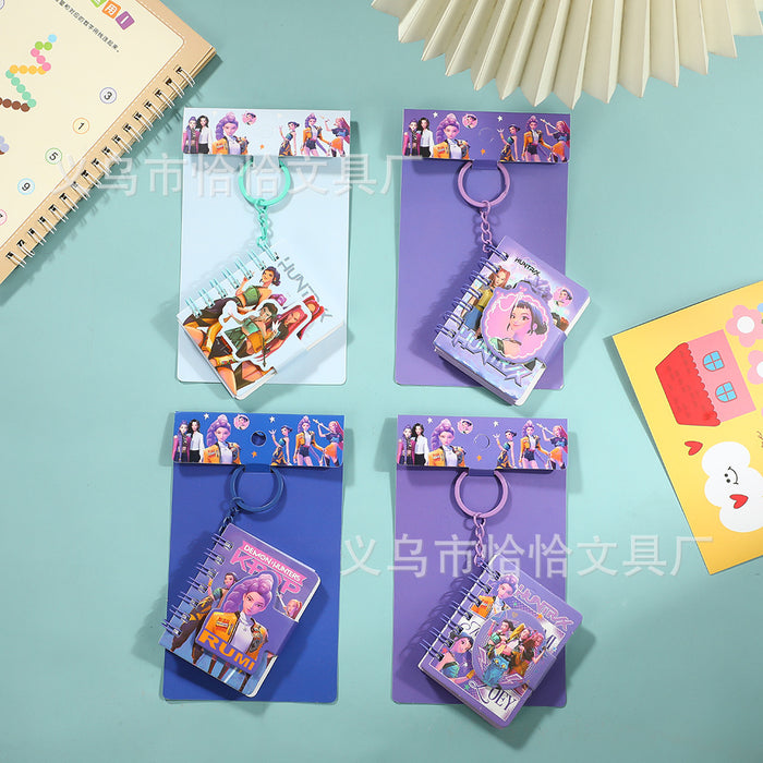 Wholesale 2pcs Cartoon Girl Group Pendant Coil Notebook Cartoon Creative Keychain