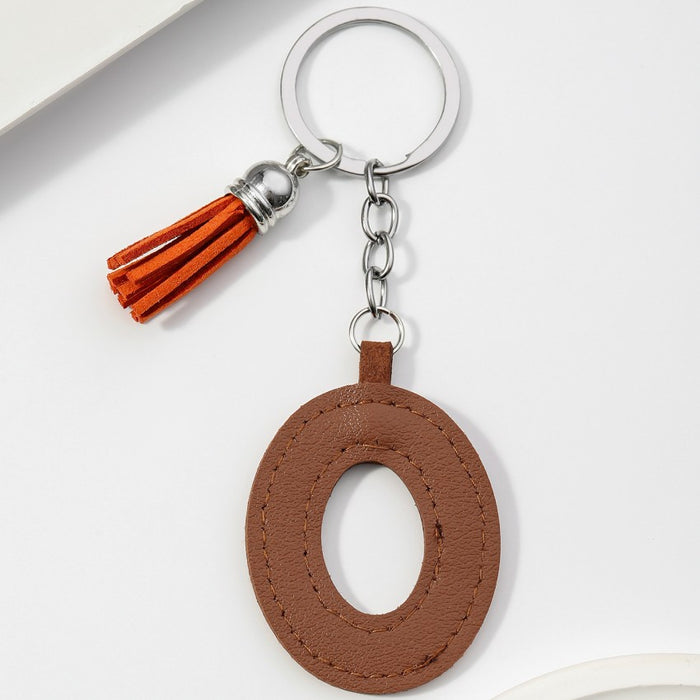 Wholesale PU Leather 26 English Letters Keychain JDC-KC-RongRui063