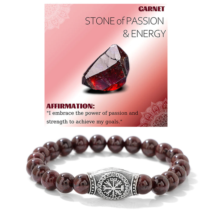 Wholesale Viking symbol bracelet with stone and gemstone bracelet