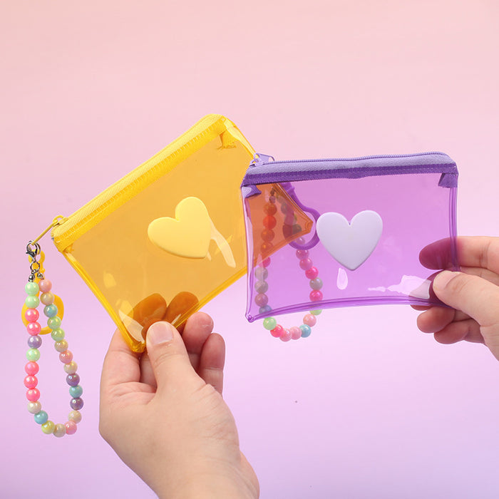 Wholesale Trendy Plush Coin Purse With Bead Chain And Zipper Macaron Purple Storage Bag Cute Fashion Accessory For Women Resale