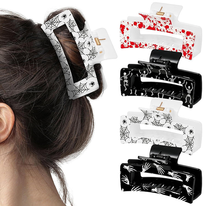 Wholesale  Skeleton  Pumpkin Ghost Witch Plastic Hair Claw Clips Chic Fashion Hair Accessory For Party And Gift