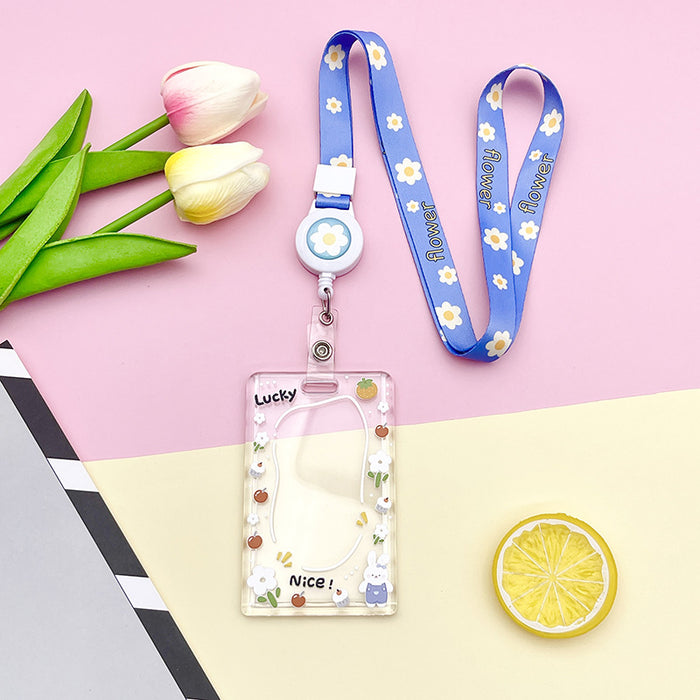 Wholesale Acrylic Cute Cartoon Simple Transparent Card Set Keychain JDC-KC-BoWen004