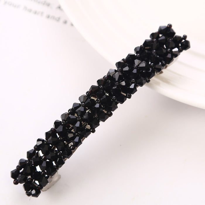 Wholesale Woven Clip Headwear Women's Side Clip Simple Crystal Hairpin Girl Crystal