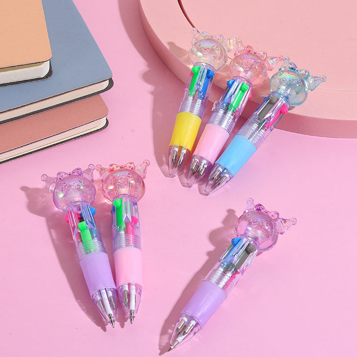Wholesale Cute Cartoon 4-Color Push Ballpoint Pen