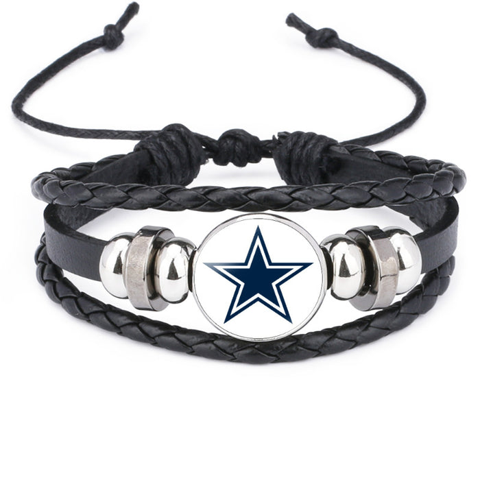 Wholesale Rugby Team Multi-layered Cowhide Bracelet JDC-BT-DM007