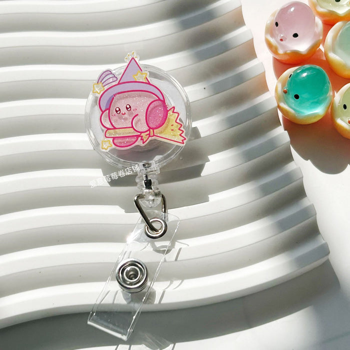 Wholesale Cute Cartoon Retractable Buckle Badge Reels Keychains