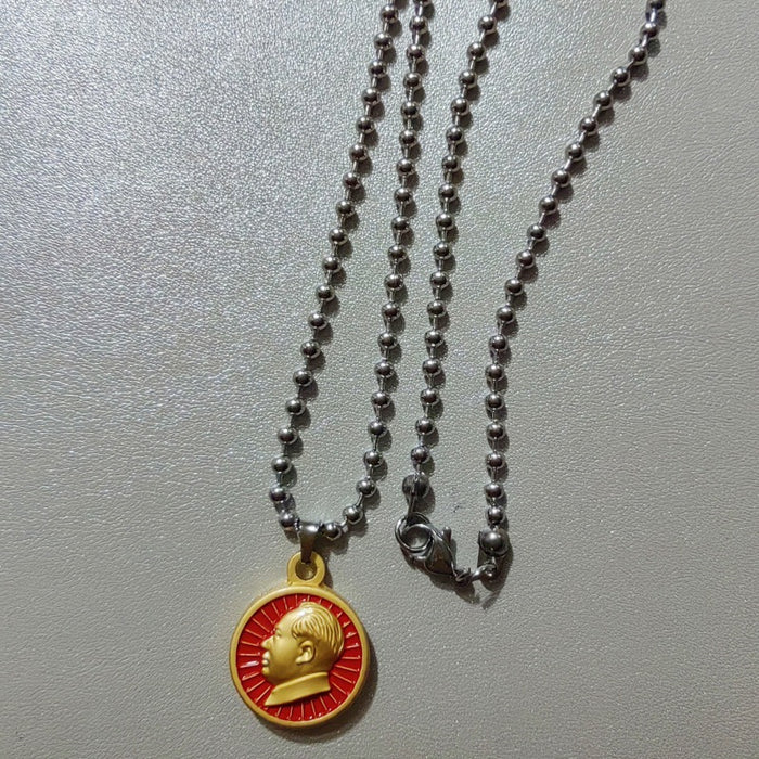 Wholesale Alloy electroplated double-sided pendant necklace, versatile jewelry, gold-plated