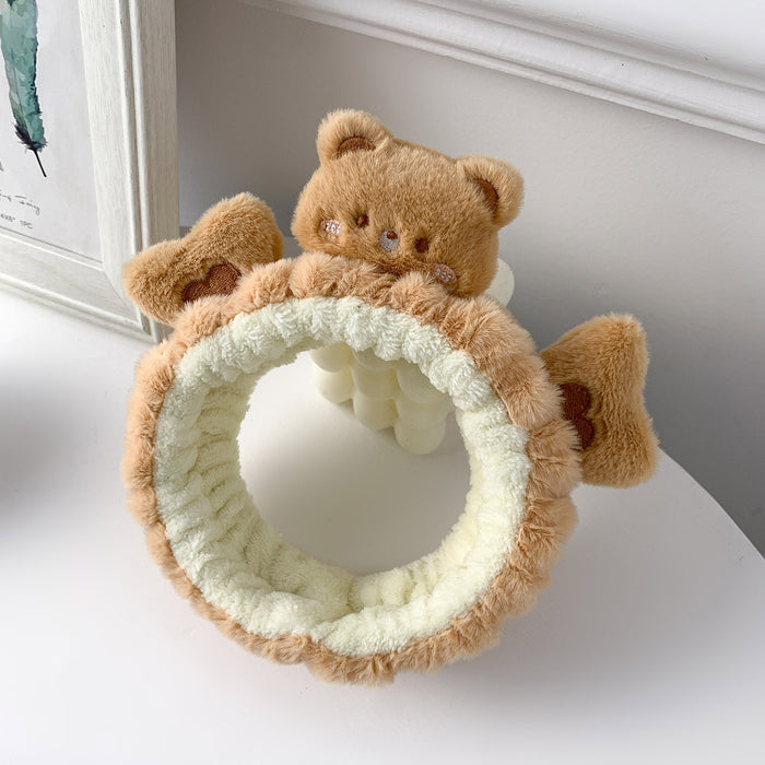 Wholesale Cute cartoon animal-shaped face wash headband