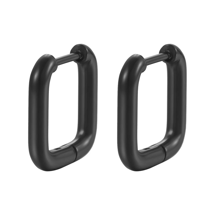 Wholesale geometric shaped ear buckle titanium steel earrings