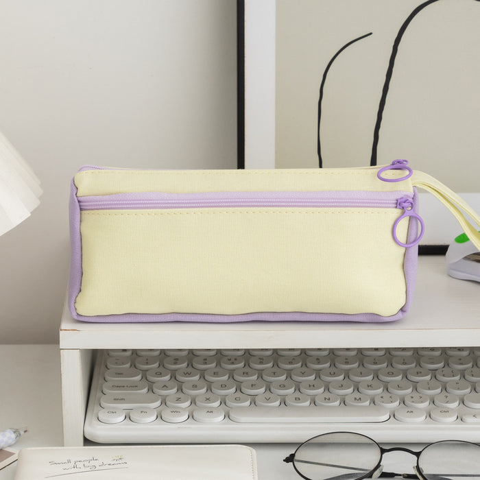 Wholesale Color-Blocked Student Pencil Case