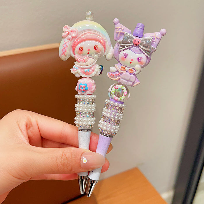 Wholesale Crystal Flash Diamond Rotary Gel Pen Dream Student Beaded Pen Cartoon Signature Pen