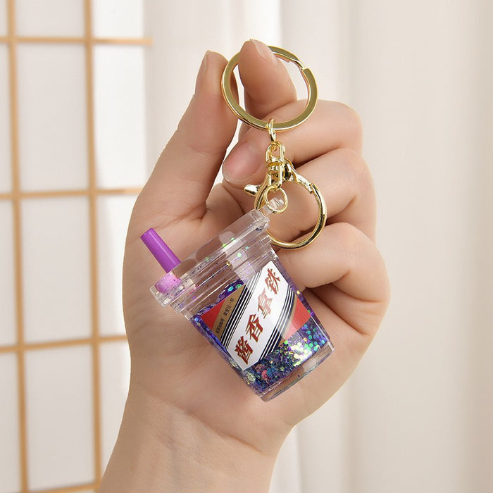 Wholesale Acrylic oil-filled pendant,  glow-in-the-dark iceberg cup keychain