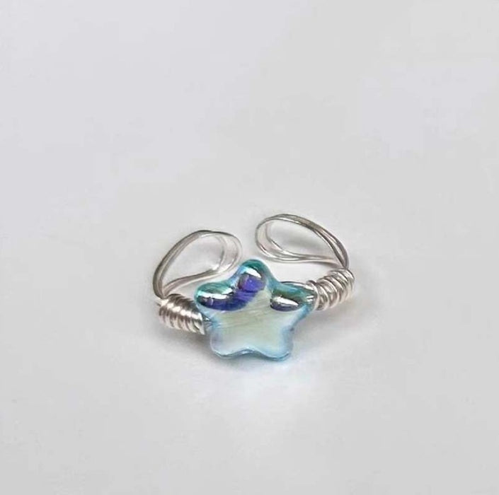 Wholesale Transparent Star Ring Niche Design Simple Open Ring