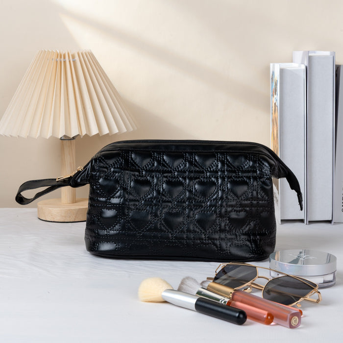 Wholesale Large Capacity PU Leather Cosmetic Bag With Partitioned Storage Customizable Logo White Ins Style Travel Toiletry Organizer Gift