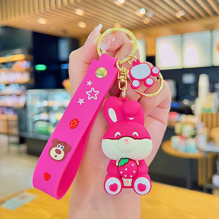 Wholesale Pink Strawberry Bear Keychain JDC-KC-YDao099