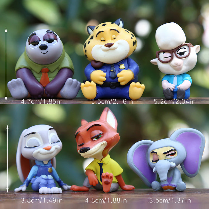 Wholesale 6 pcs Tilted-head realistic animal doll desktop or car decoration