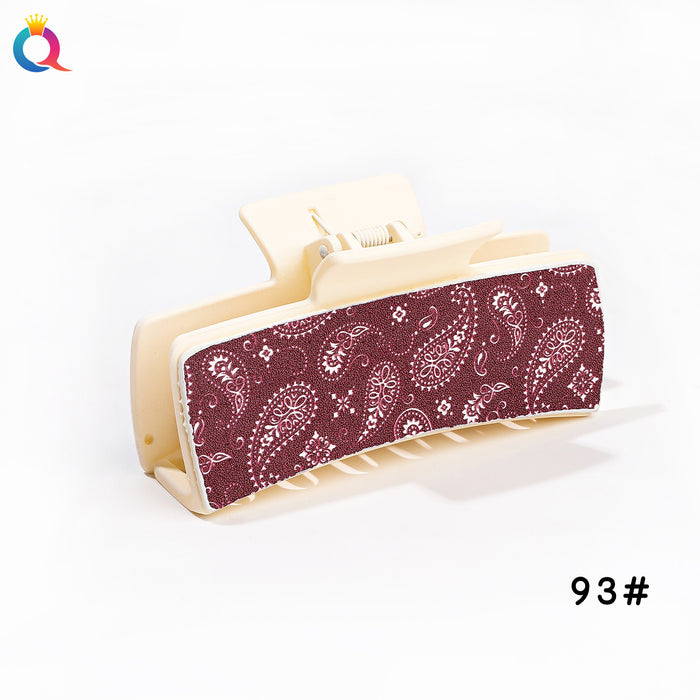 Wholesale  leopard print retro square Hair Clips