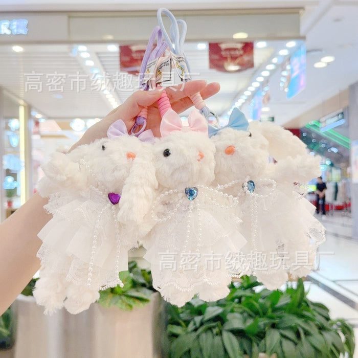 Wholesale Lace Skirt Rabbit Plush Toy Doll Bag Accessory Keychain Claw