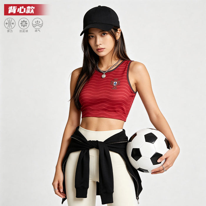 Wholesale World Cup National Team Football Girls Crop Top Short-Sleeve Sports Vest